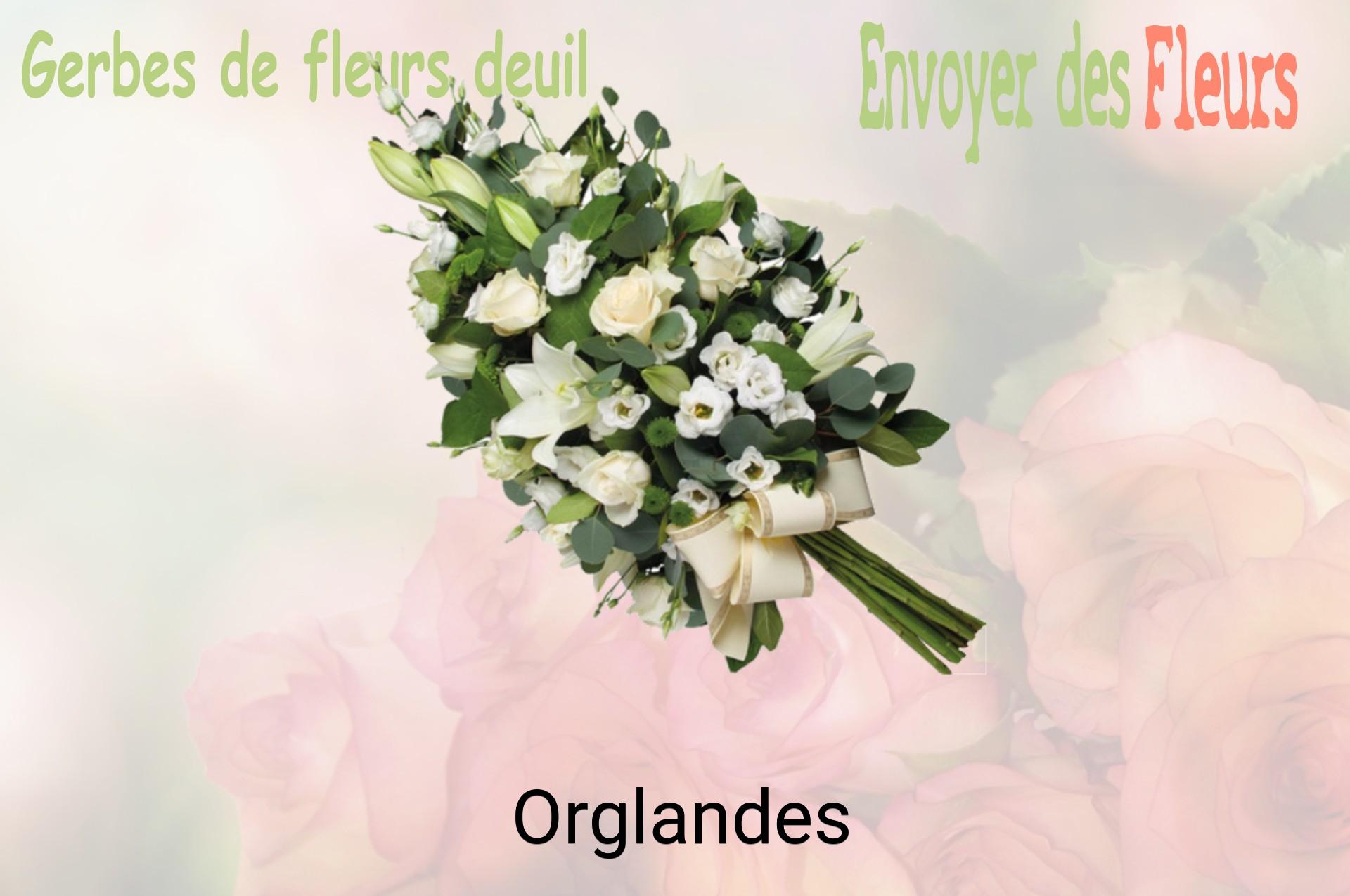 Gerbe de fleurs de deuil livrée à Orglandes